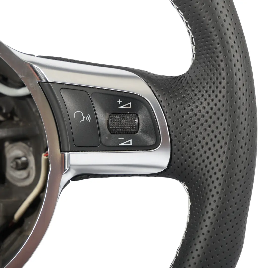 Audi A3 S3 8P NEW Black Leather Steering Wheel Flat Bottom - SKU 8P0419091CR-1 - Part number 8P0419091CR