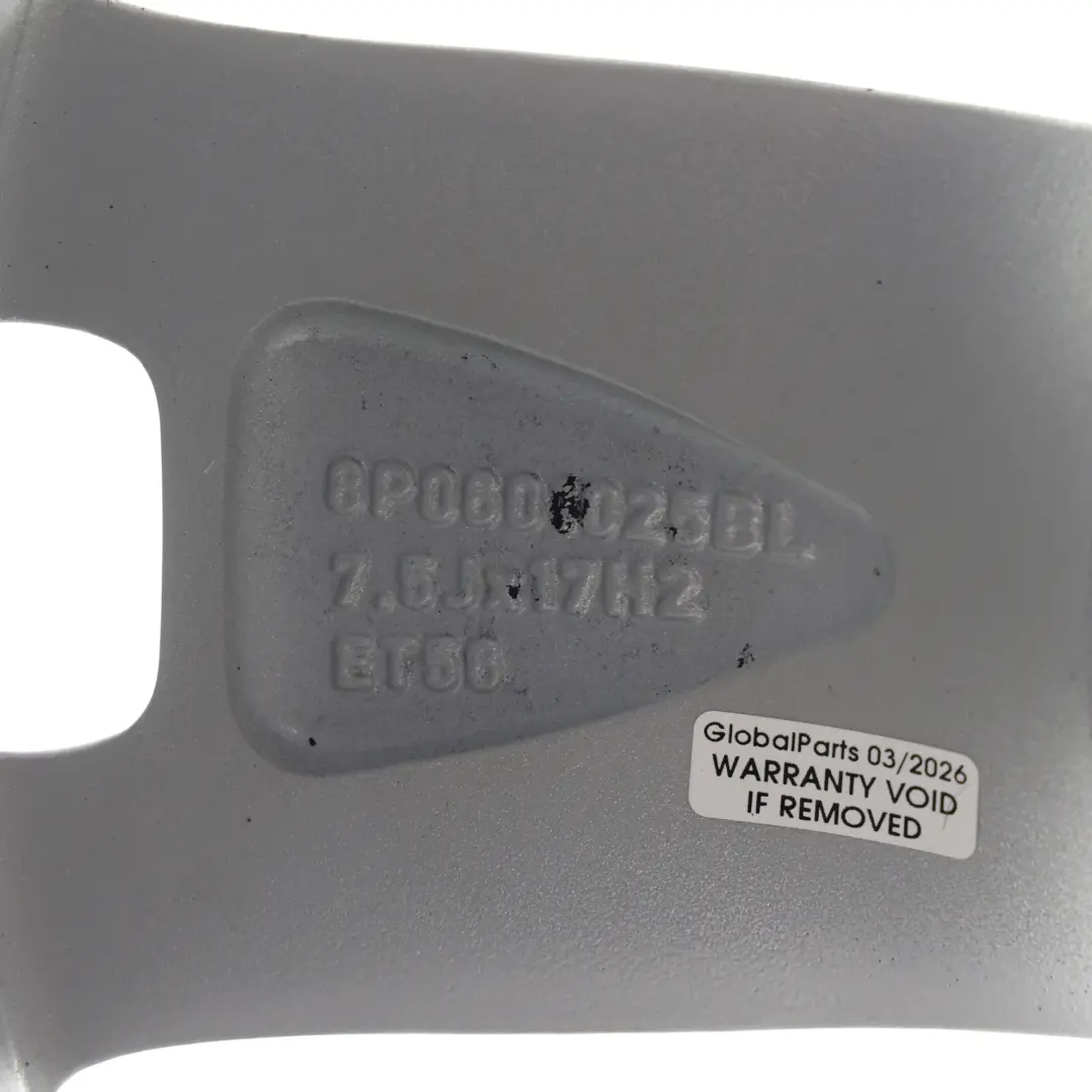 Audi A3 8P Srebrna Felga Aluminiowa 17" 7,5J ET:56 Star Spoke - SKU 8P0601025BL-1 - Numer Części 8P0601025BL