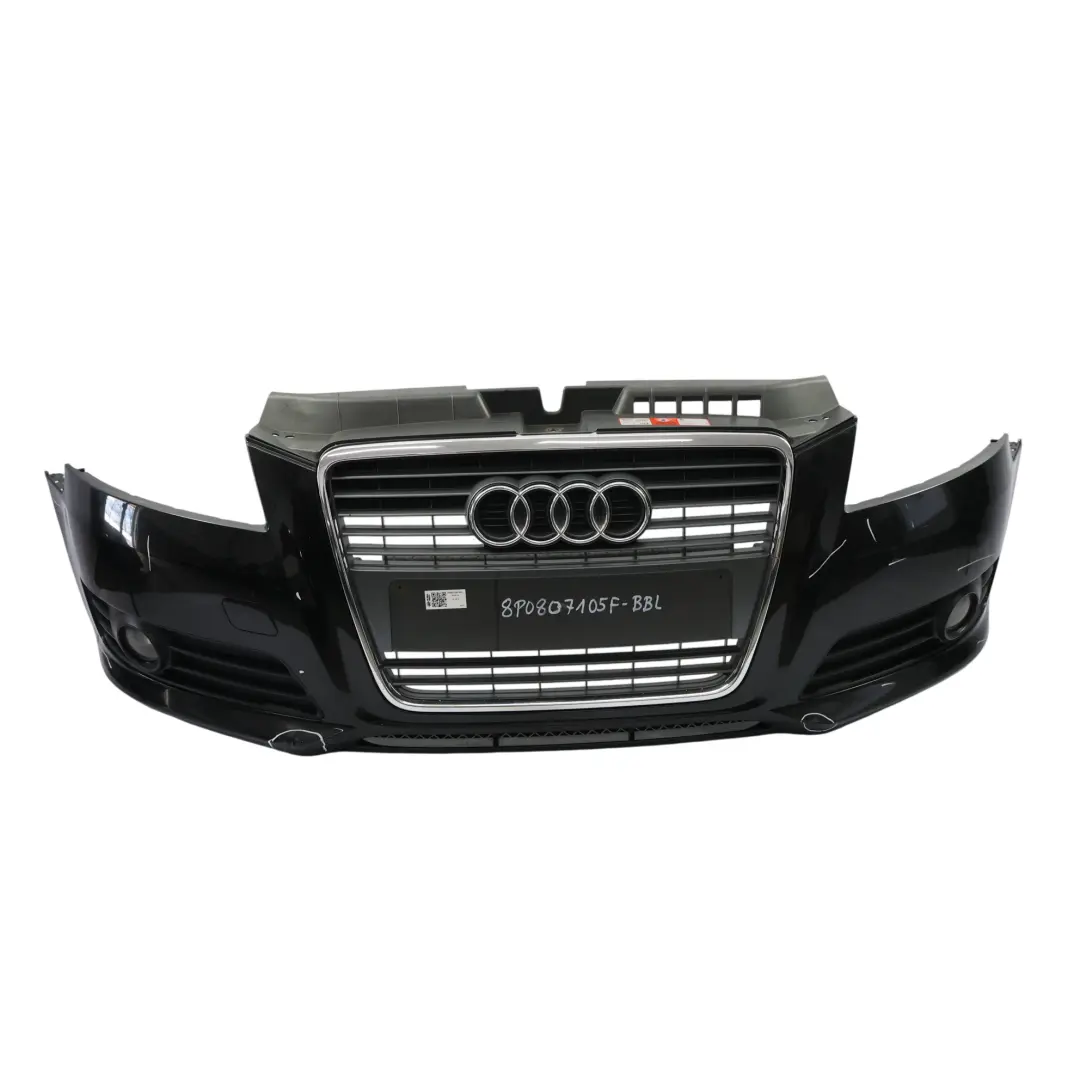 Front Bumper Trim Panel Cover Brilliant Black Metallic - Y9B to Audi A3 8P with Part number 8P0807105F Audi A3 8P Front Bumper Trim Panel Cover Brilliant Black Metallic - Y9B - SKU 8P0807105F-BBL - Part number 8P0807105F