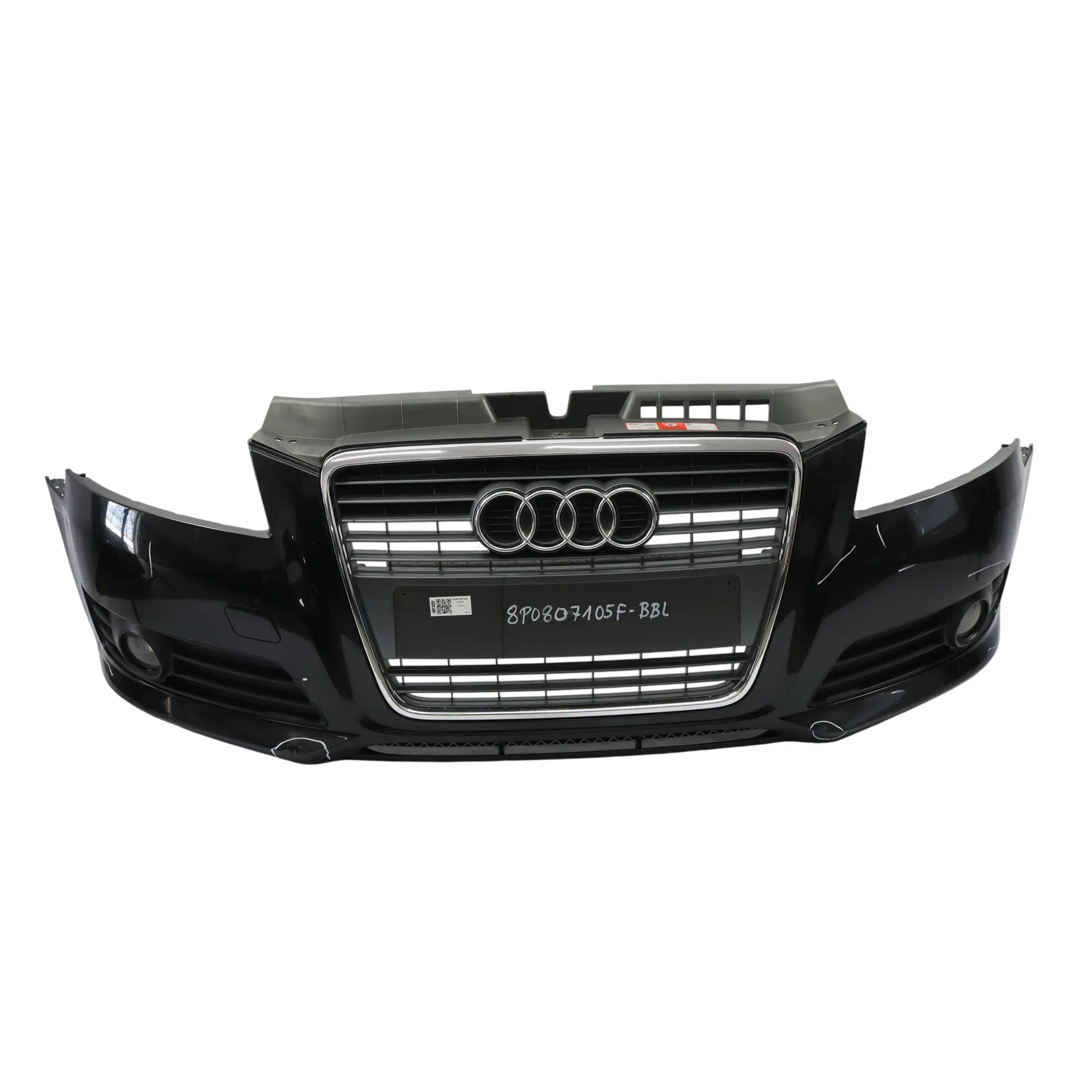 Audi A3 8P Front Bumper Trim Panel Cover Brilliant Black Metallic - Y9B