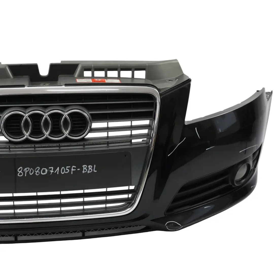 Audi A3 8P Front Bumper Trim Panel Cover Brilliant Black Metallic - Y9B - SKU 8P0807105F-BBL - Part number 8P0807105F