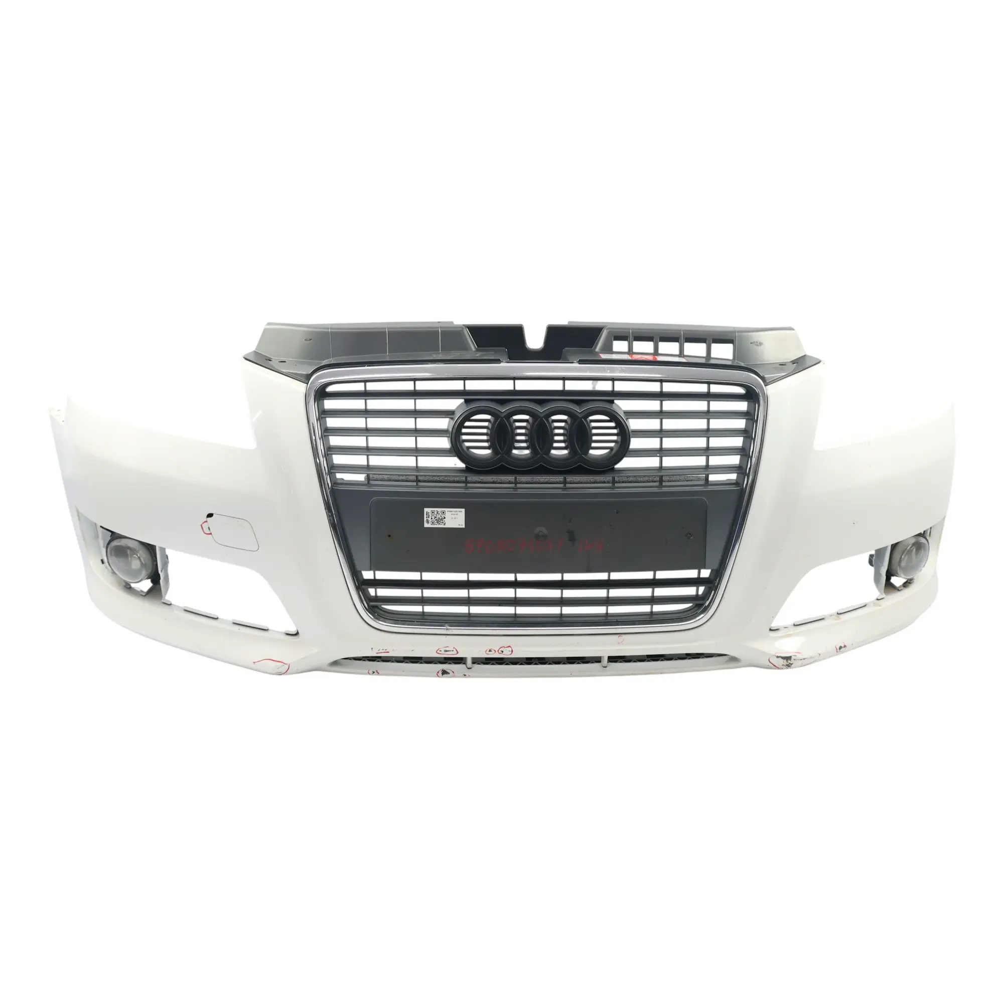 Audi A3 8P Front Bumper Trim Panel Cover Ibis White - Y9C