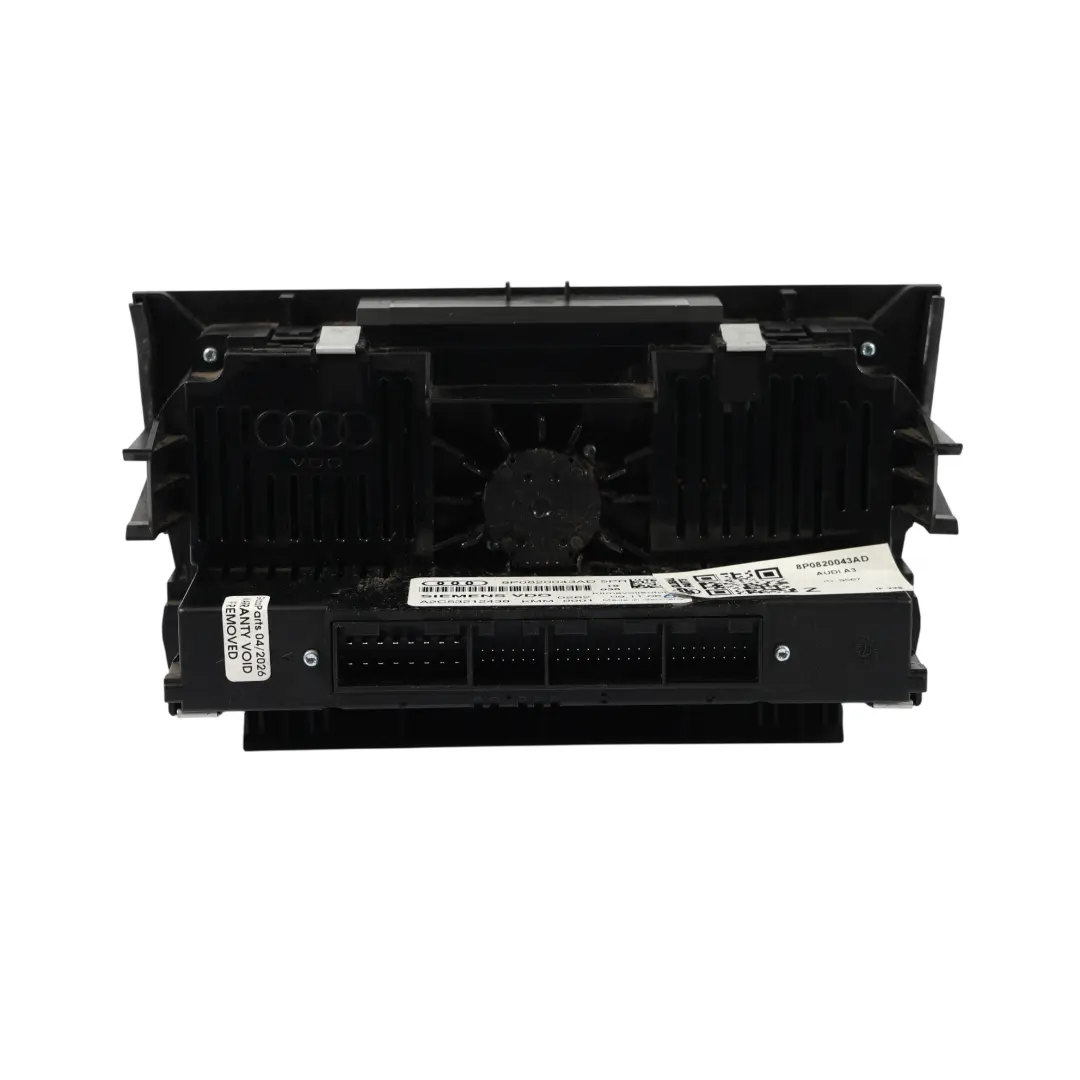 Audi A3 8P Module Commande Climatisation Chauffage - SKU 8P0820043AD - Numéro de pièce 8P0820043AD