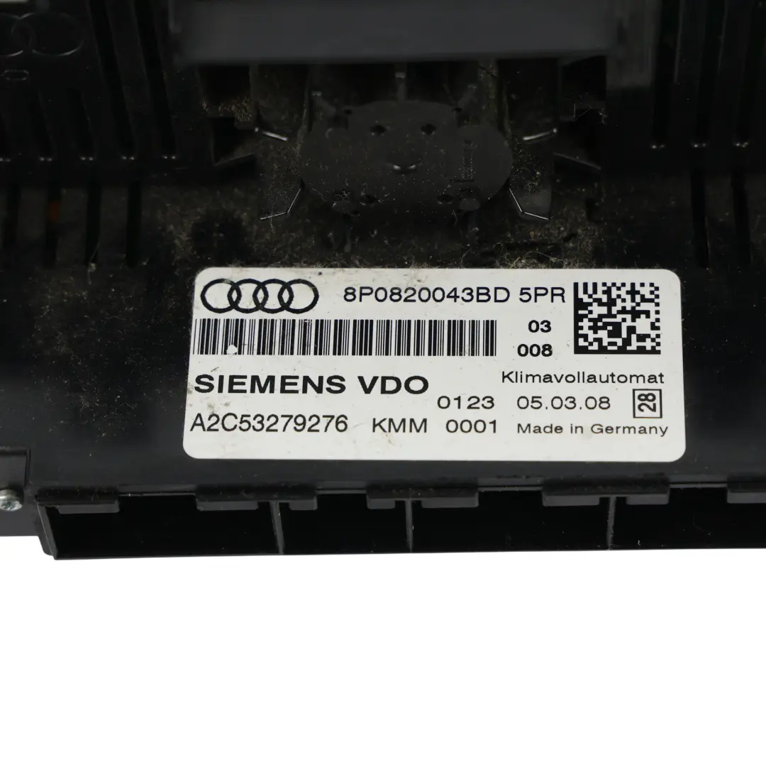 Armaturenbrett Luftdüse Klimaanlage Bedienfeld für Audi A3 8P Cabrio mit Teilenummer 8P0820043BD Audi A3 8P Cabrio Armaturenbrett Luftdüse Klimaanlage Bedienfeld - SKU 8P0820043BD-1 - Teilenummer 8P0820043BD