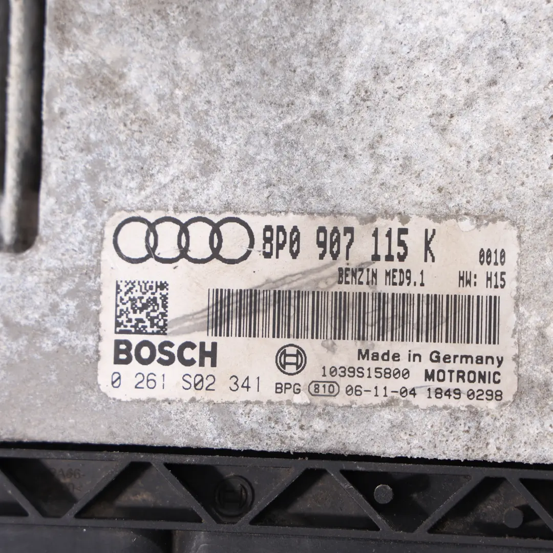 Audi A3 8P 2.0 TFSI BWA 200HP Motor Steuergerät Modul ECU Manuell - SKU 8P0907115K - Teilenummer 8P0907115K