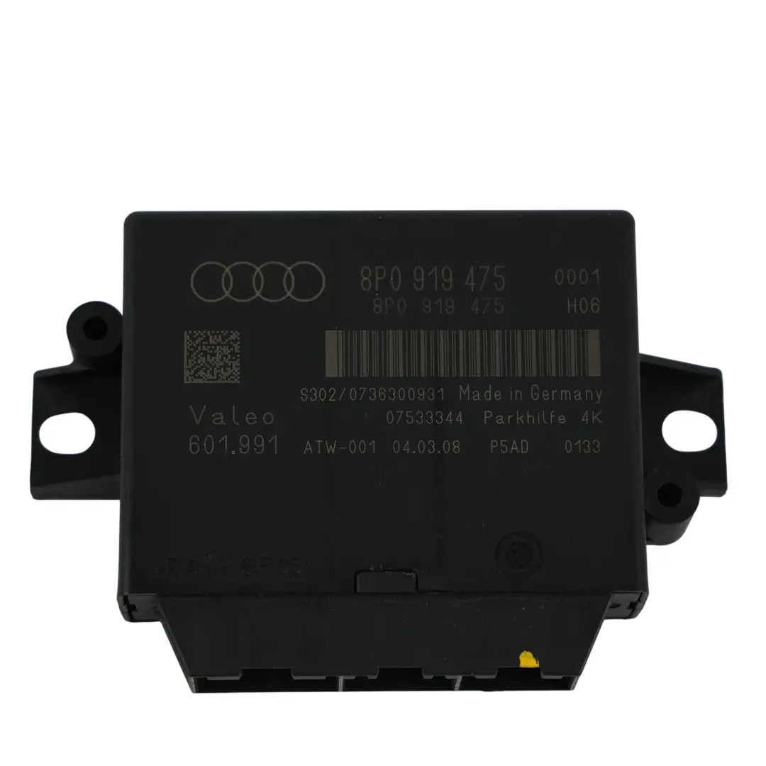 Module ECU Capteur Aide Stationnement PDC pour Audi A3 8P à propos du numéro de pièce 8P0919475 Audi A3 8P Module ECU Capteur Aide Stationnement PDC - SKU 8P0919475 - Numéro de pièce 8P0919475