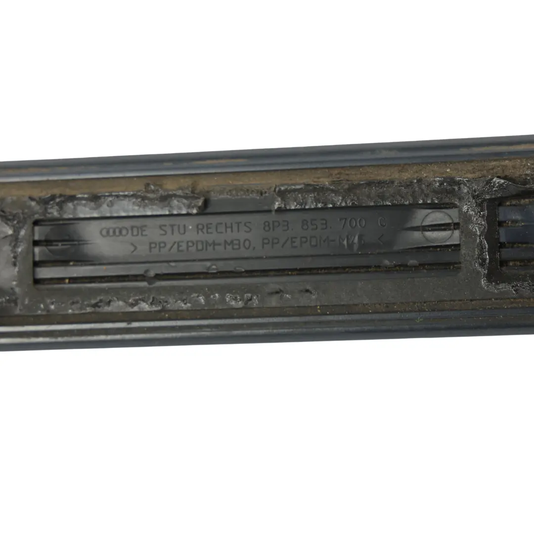 Moldura Inferior Puerta Trasera Derecha para Audi A3 8P con número de pieza 8P3853700C Audi A3 8P Moldura Inferior Puerta Trasera Derecha - SKU 8P3853700C - Número de pieza 8P3853700C