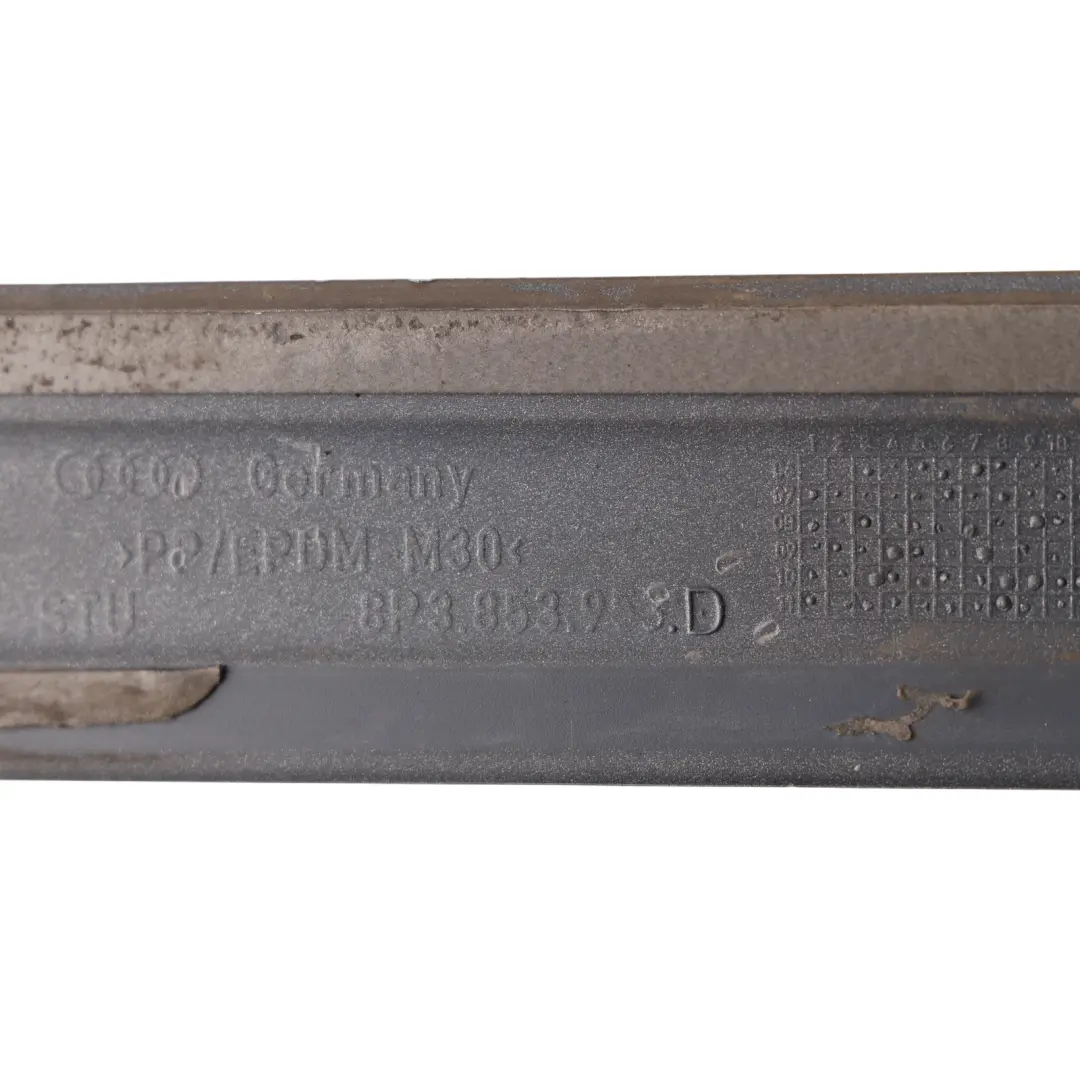 Audi A3 8P Modanatura Porta Anteriore Sinistra Argento Ghiaccio X7W - SKU 8P3853953D-ICS - Numero di parte 8P3853953D