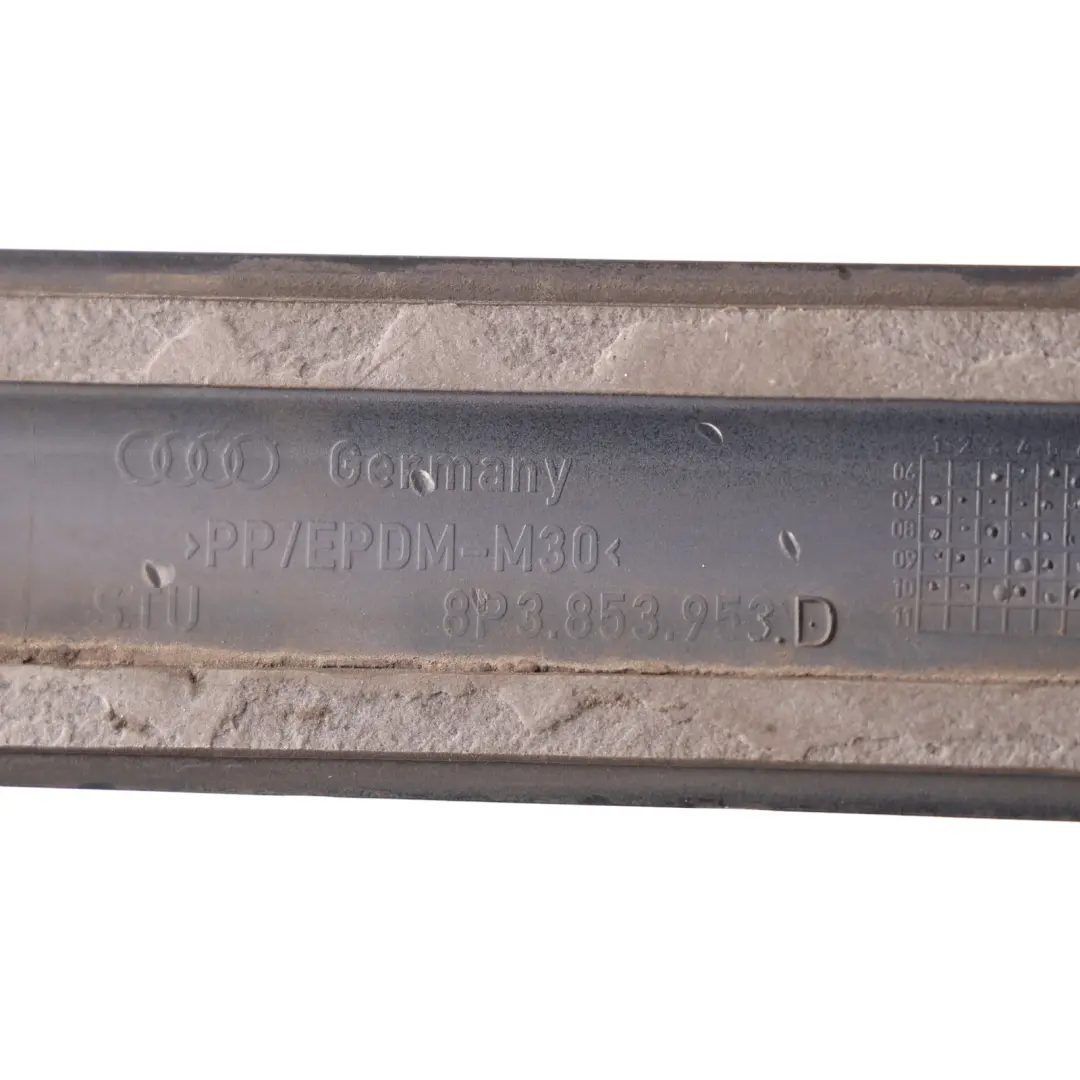 Modanatura Finestrino Porta Anteriore Sinistra Nero Phantom Z9Y per Audi A3 8P con numero di parte 8P3853953D Audi A3 8P Modanatura Finestrino Porta Anteriore Sinistra Nero Phantom Z9Y - SKU 8P3853953D-PHB - Numero di parte 8P3853953D