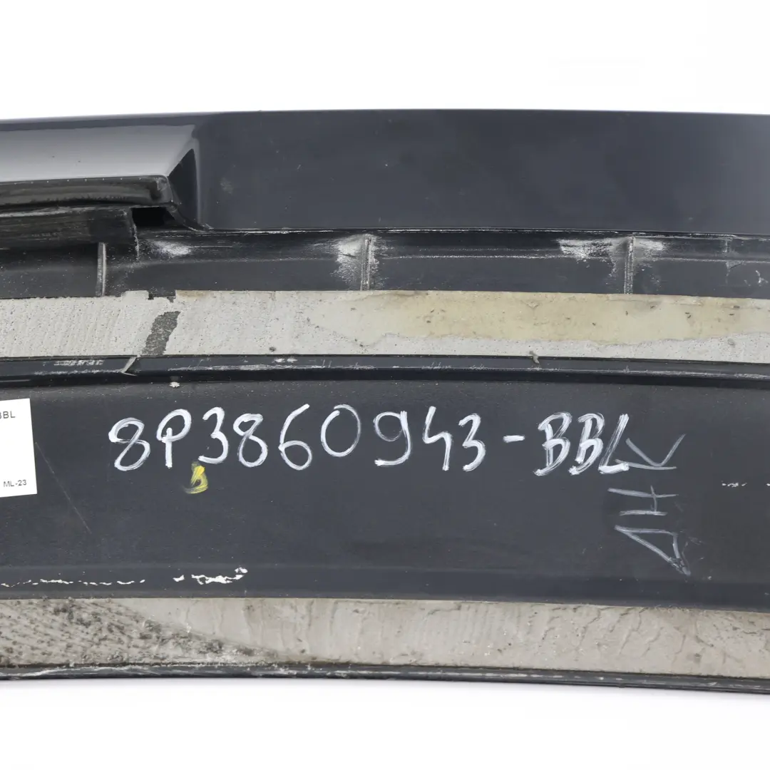 Panel de alerón trasero para portón trasero Brilliant Black - LY9B para Audi A3 8P con número de pieza 8P3860943 Audi A3 8P Panel de alerón trasero para portón trasero Brilliant Black - LY9B - SKU 8P3860943-BBL - Número de pieza 8P3860943
