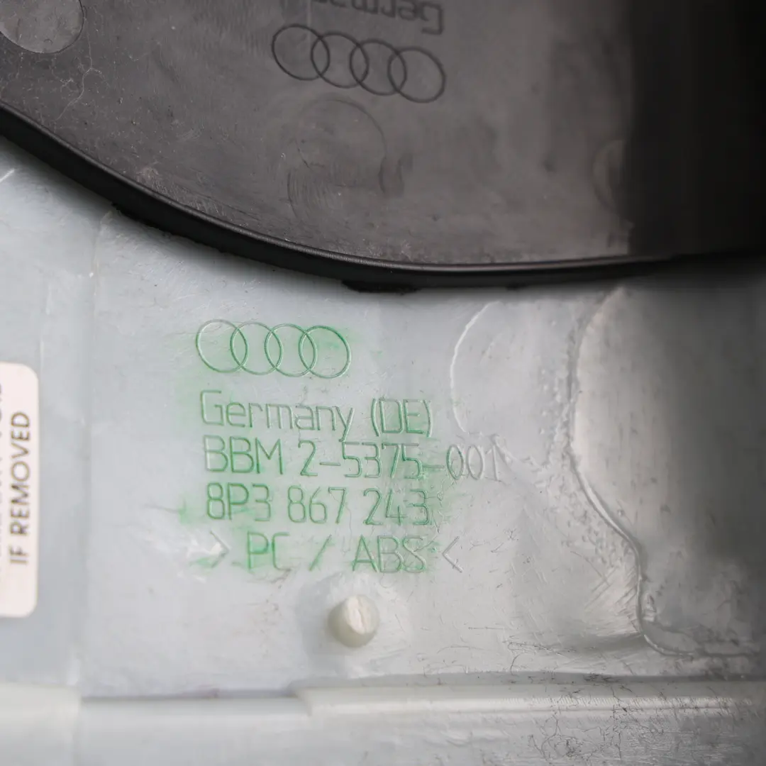 Audi A3 8P Garniture Montant B Panneau Intérieur Gauche 8P3867244 - SKU 8P3867243-1 - Numéro de pièce 8P3867243