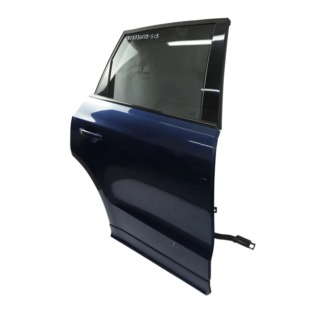 Door Right O/S Scuba Blue Metallic - X5Q to Audi Q5 8R Rear with Part number 8R0833052B Audi Q5 8R Rear Door Right O/S Scuba Blue Metallic - X5Q - SKU 8R0833052B-SCB - Part number 8R0833052B