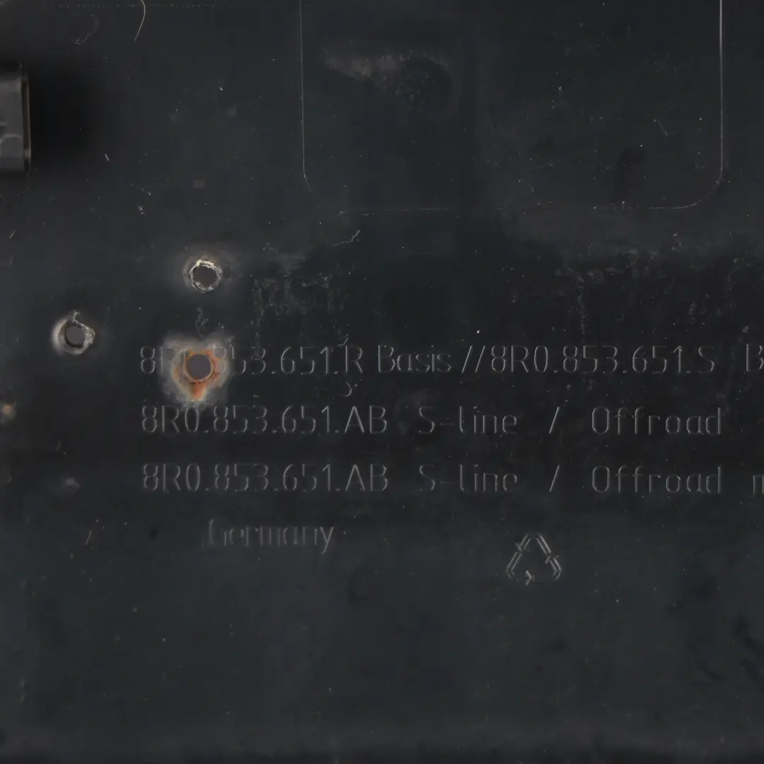 Audi Q5 8R Front Bumper Centre Upper Grille Radiator Trim Panel - SKU 8R0853651AC-1 - Part number 8R0853651AC