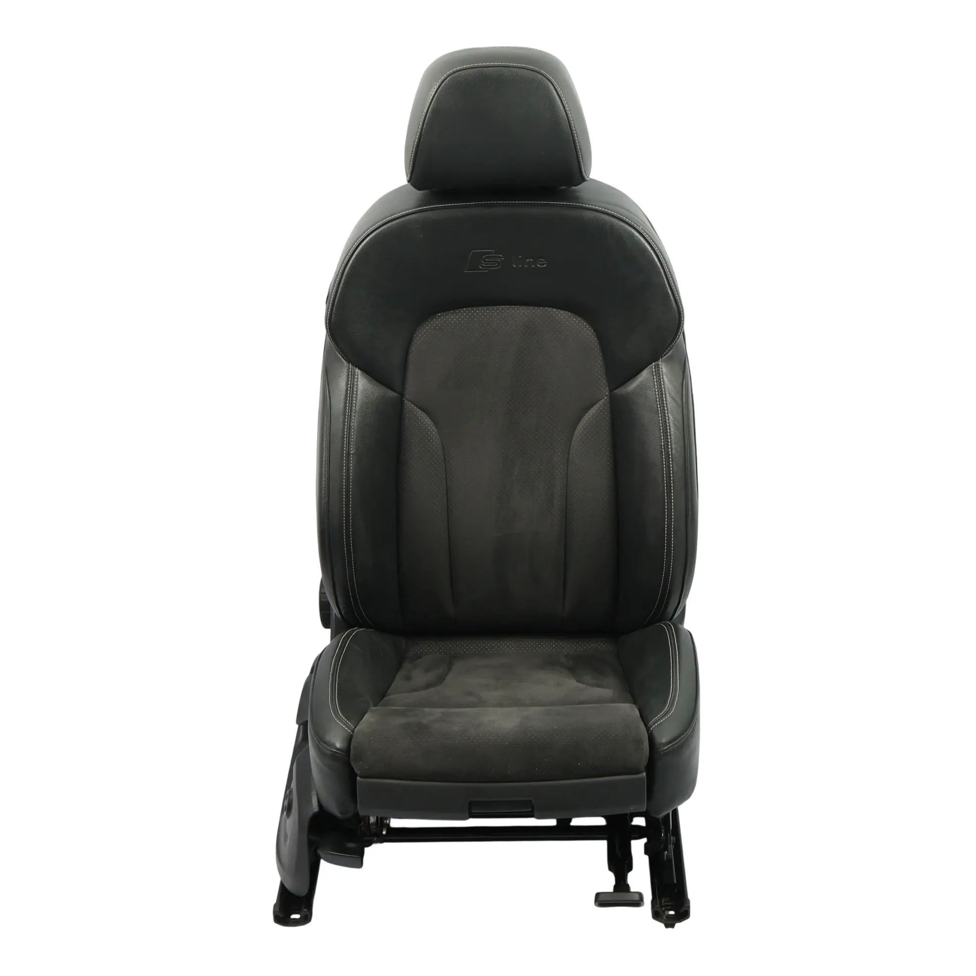 Audi Q5 8R Front Sport Seat S-Line Right O/S Electric Leather Cloth Soul Black