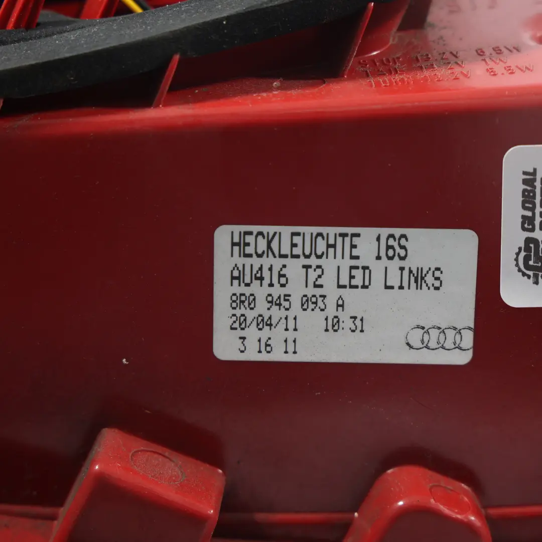 Heckleuchte Links LED Rücklicht für Audi Q5 8R mit Teilenummer 8R0945093A Audi Q5 8R Heckleuchte Links LED Rücklicht - SKU 8R0945093A - Teilenummer 8R0945093A