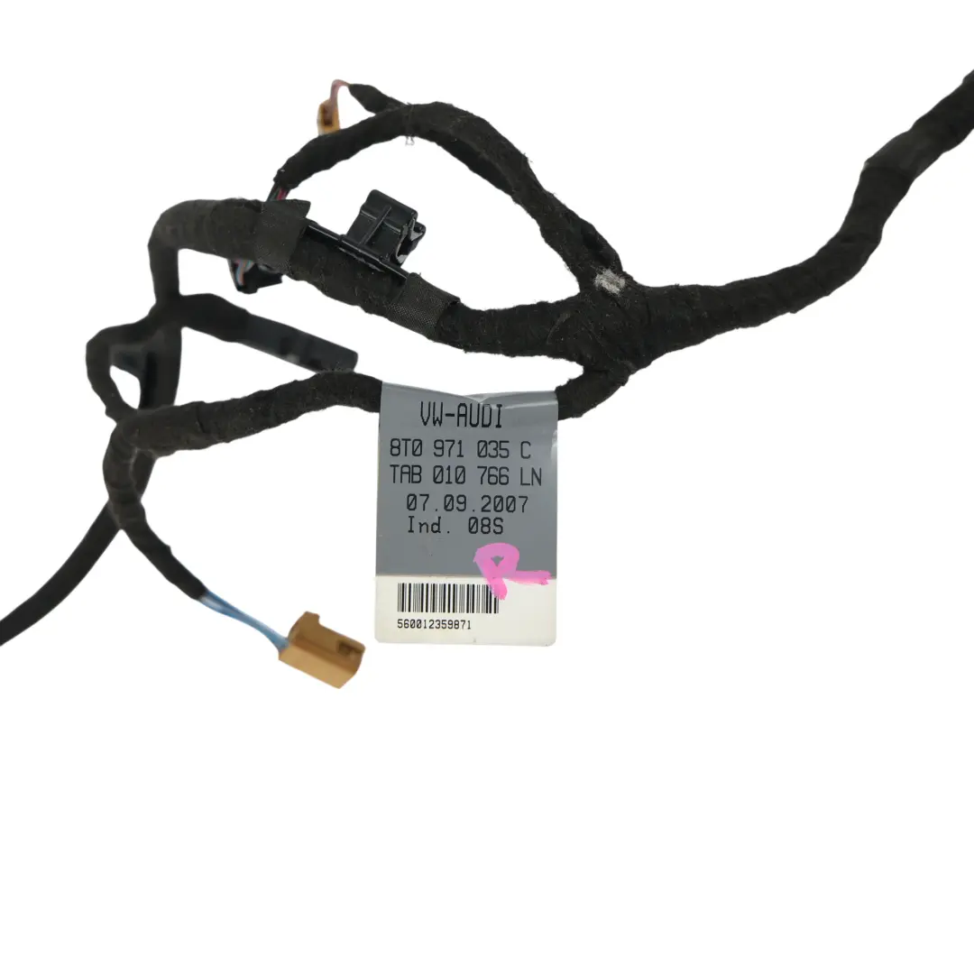 Audi A5 S5 RS5 8T Arnés Cable Puerta Lado Conductor - SKU 8T0971035C - Número de pieza 8T50971035C