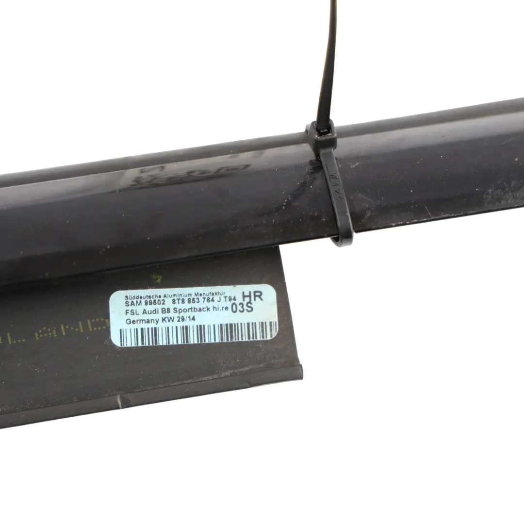 Audi A5 8T Moldura Embellecedor Ventana Puerta Trasera Derecha Negro - SKU 8T8853764J - Número de pieza 8T8853764J