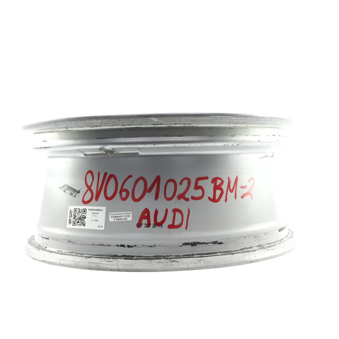 Llanta de aleación plateada Audi A3 8V 16" 6.5J ET46 8V0601025BM para con número de pieza 8V0601025BM-2 Llanta de aleación plateada Audi A3 8V 16" 6.5J ET46 8V0601025BM - SKU 8V0601025BM-2 - Número de pieza 8V0601025BM-2