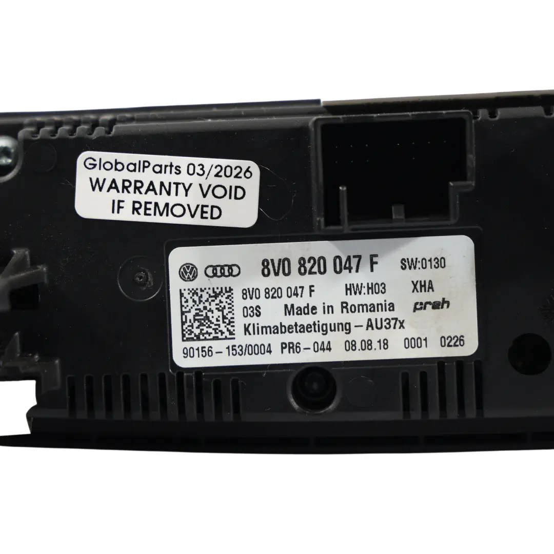 Con Heater Climate Control Switch Panel to Audi Q2 GA AC Air with Part number 8V0820047F Audi Q2 GA AC Air Con Heater Climate Control Switch Panel - SKU 8V0820047F - Part number 8V0820047F