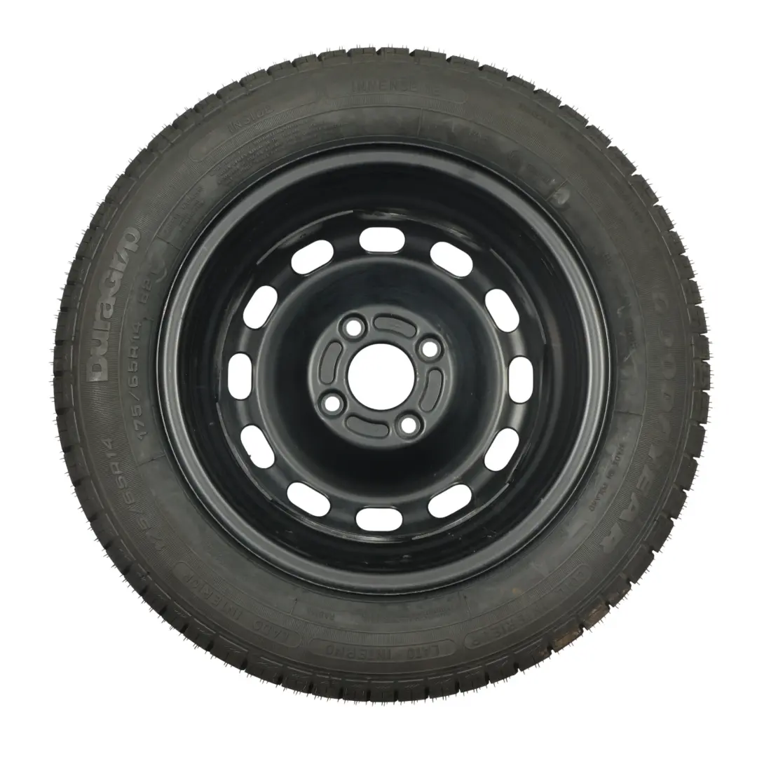 Spare Wheel 14" 5,5J ET:37,5 Tyre 175/65/R14 Goodyear to Ford Fiesta MK7 with Part number 8V21BC Ford Fiesta MK7 Spare Wheel 14" 5,5J ET:37,5 Tyre 175/65/R14 Goodyear - SKU 8V21BC-14307 - Part number 8V21BC