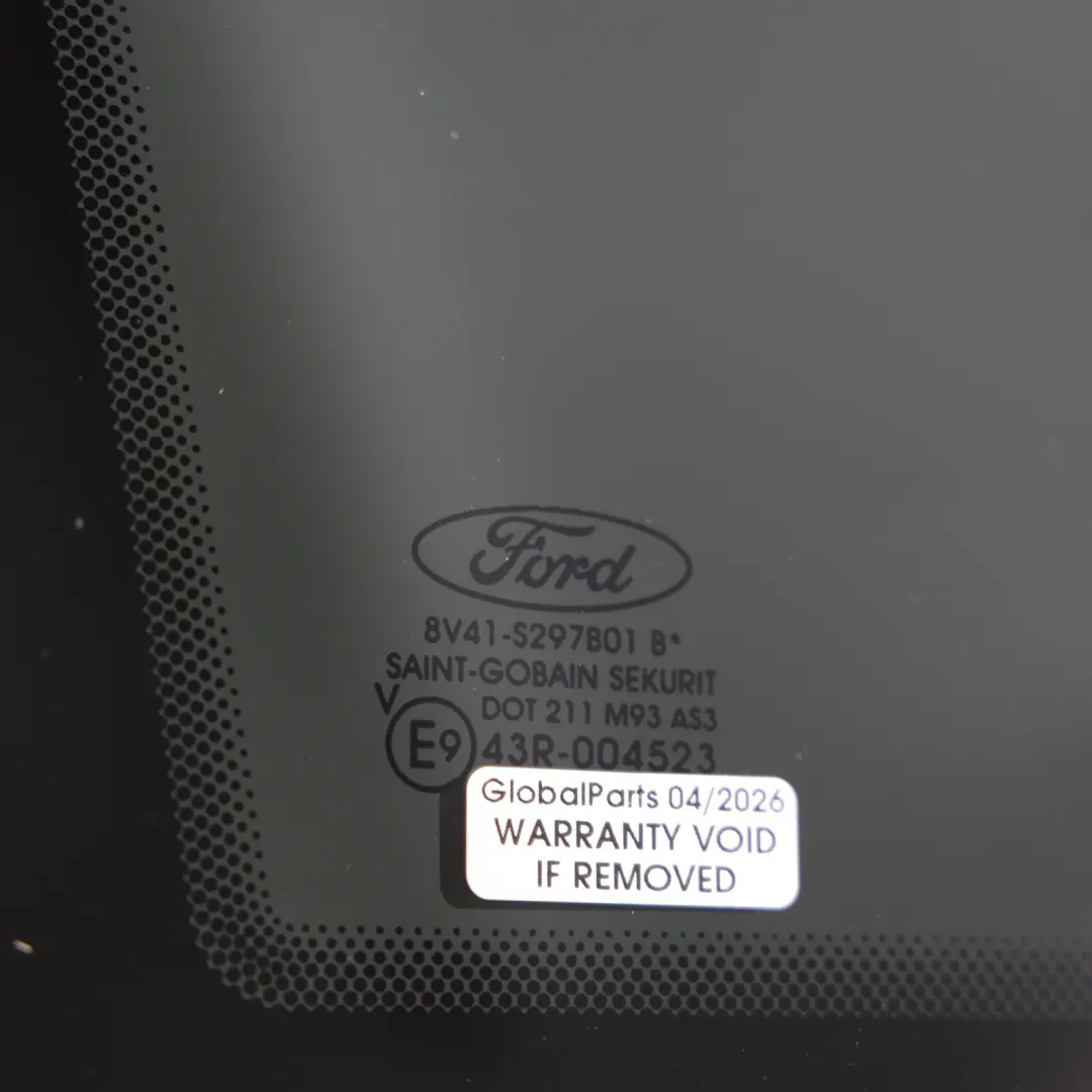 Mk1 Ventanilla Cristal Tintado AS3 Trasero Izquierdo para Ford Kuga con número de pieza 8V41-S297B01-B Ford Kuga Mk1 Ventanilla Cristal Tintado AS3 Trasero Izquierdo - SKU 8V41-S297B01-B - Número de pieza 8V41-S297B01-B