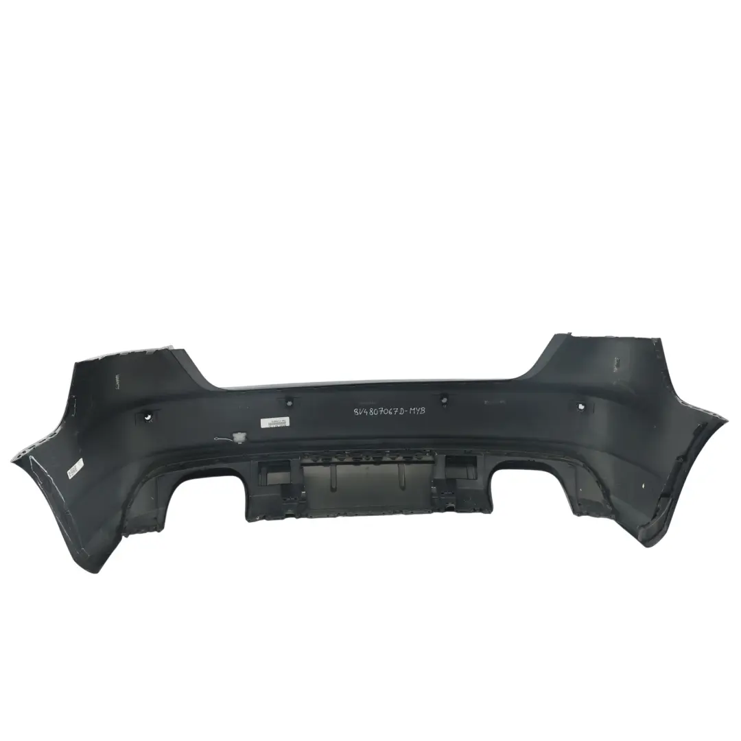 Bumper S Line Trim Panel Cover Mythical Black Metallic - Y9T to Audi A3 8V Rear with Part number 8V4807067D Audi A3 8V Rear Bumper S Line Trim Panel Cover Mythical Black Metallic - Y9T - SKU 8V4807067D-MYB - Part number 8V4807067D