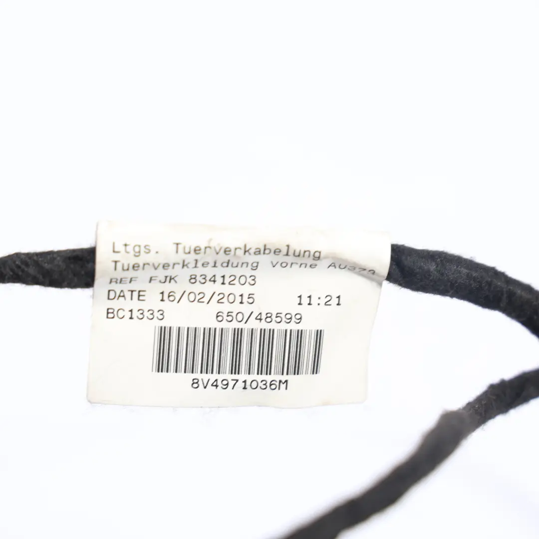 Audi A3 8V Door Trim Harness Wiring Wire Front Passenger Side - SKU 8V4971036M - Part number 8V4971036M