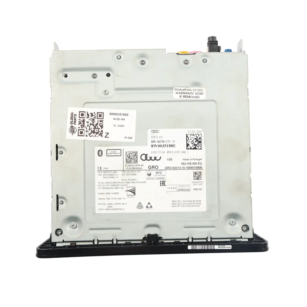 Jednostka Radia MMI Nawigacja Multimedia do Audi A4 B9 A5 F5 o numerze 8W0035188E Audi A4 B9 A5 F5 Jednostka Radia MMI Nawigacja Multimedia - SKU 8W0035188E - Numer Części 8W0035188E