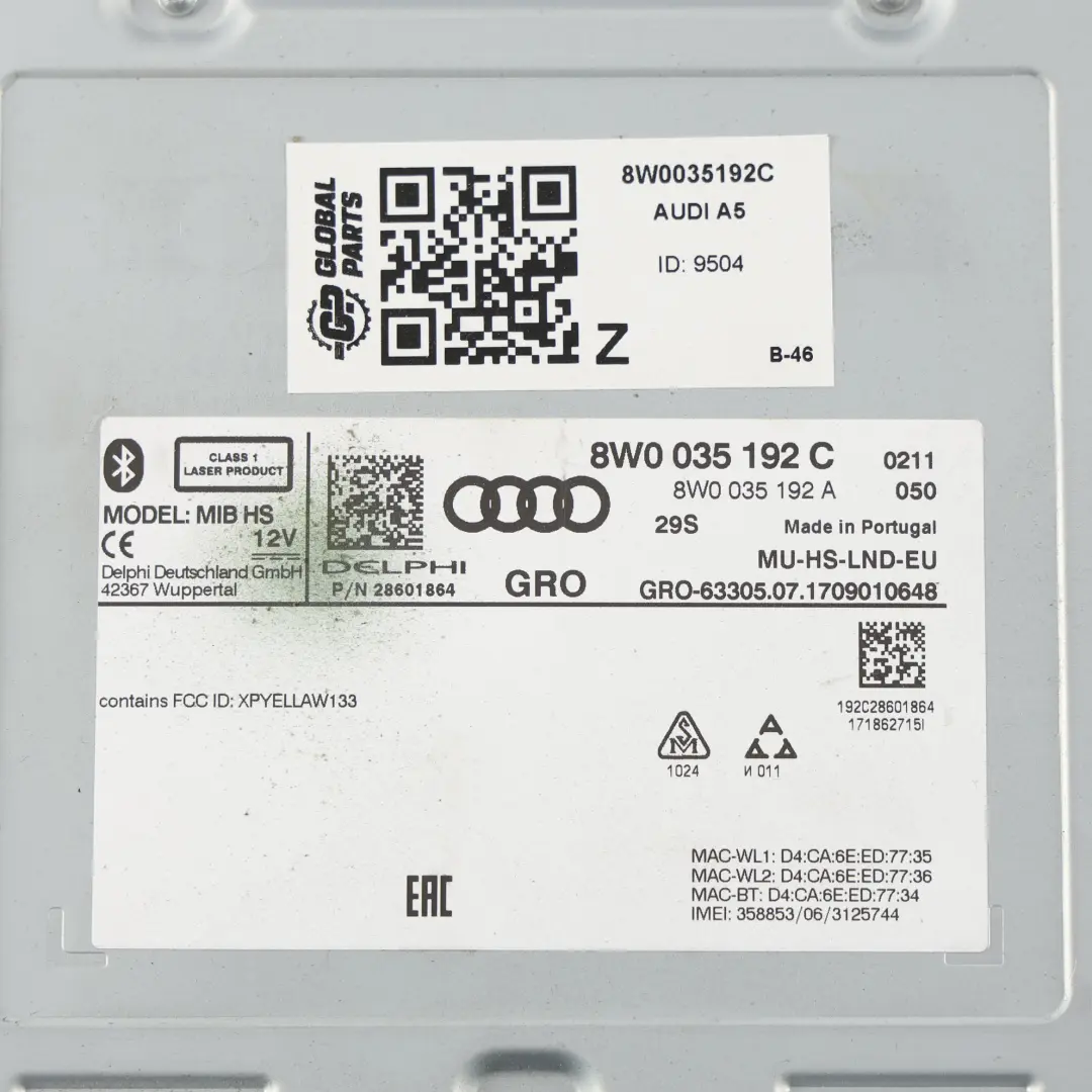 Jednostka MMI Nawigacja CD SD do Audi A4 B9 A5 F5 Q5 FY o numerze 8W0035192C Audi A4 B9 A5 F5 Q5 FY Jednostka MMI Nawigacja CD SD - SKU 8W0035192C - Numer Części 8W0035192C