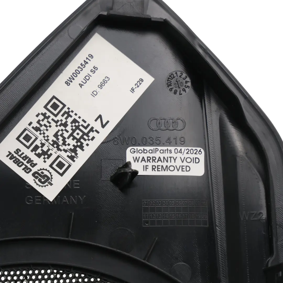 Maskownica Osłona Głośnika Drzwi Lewy Przód do Audi A4 B9 A5 F5 o numerze 8W0035419 Audi A4 B9 A5 F5 Maskownica Osłona Głośnika Drzwi Lewy Przód - SKU 8W0035419 - Numer Części 8W0035419