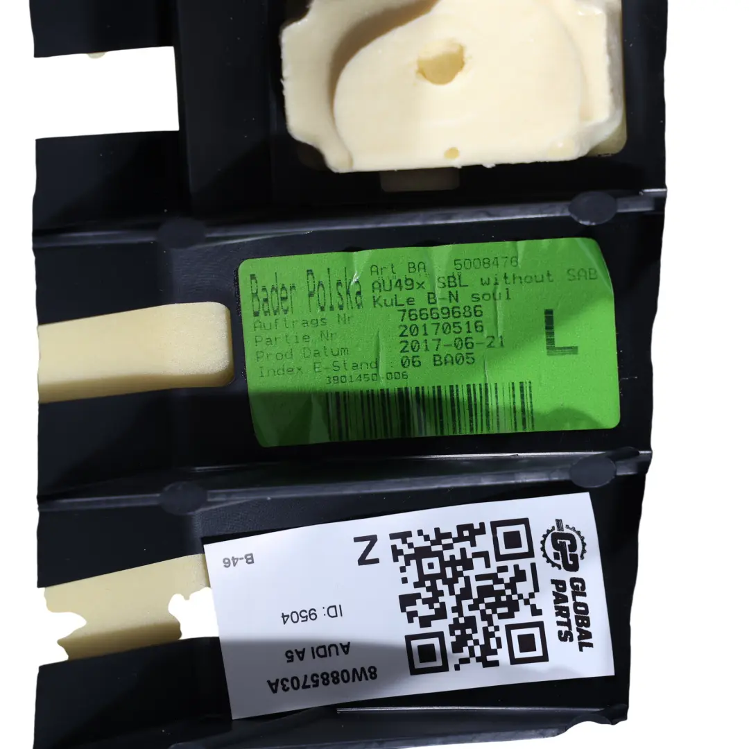 Audi A5 F5 Pannello Sedile Posteriore Nero Pelle Tessuto Sinistro - SKU 8W0885703A - Numero di parte 8W0885703A