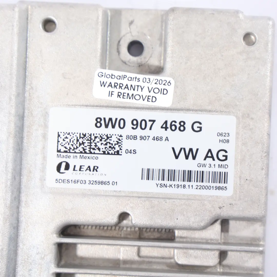 Audi Q5 FY Unidad Control Gateway Interfaz Diagnóstico ECU - SKU 8W0907468G - Número de pieza 8W0907468G