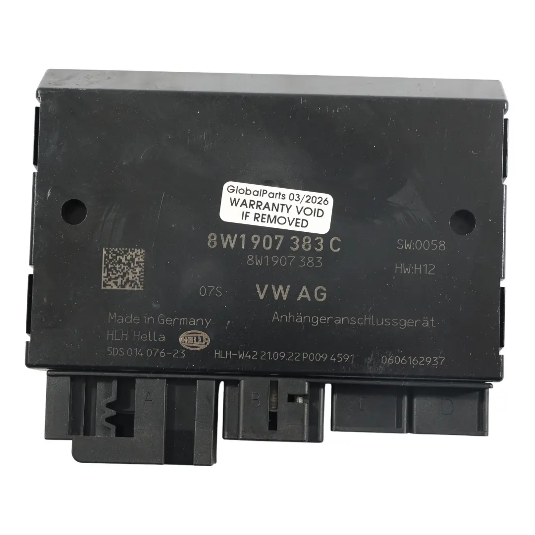 Audi A4 B9 Q5 FY Sterownik Modułu Haka Holowniczego - SKU 8W1907383C - Numer Części 8W1907383C
