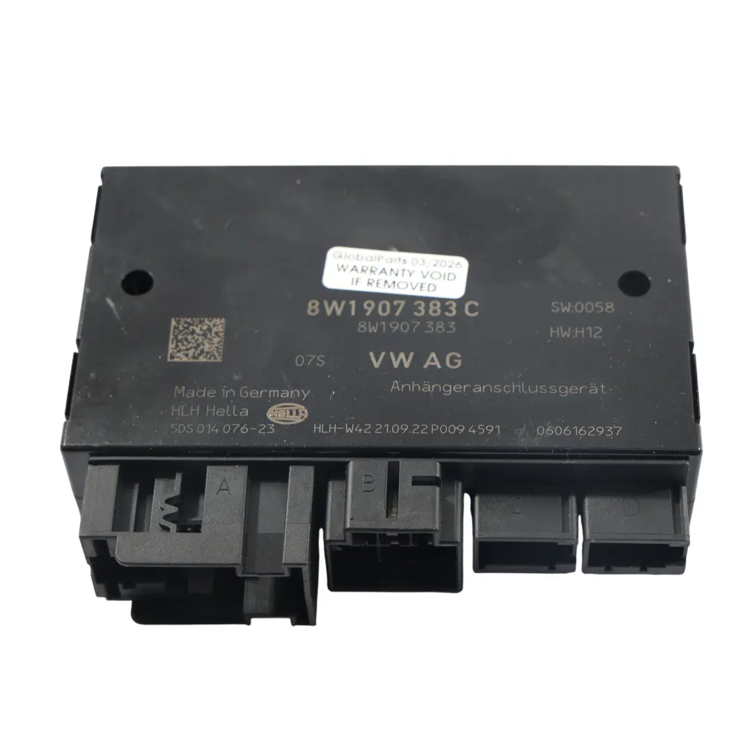Audi A4 B9 Q5 FY Modulo Controllo ECU Gancio Traino - SKU 8W1907383C - Numero di parte 8W1907383C