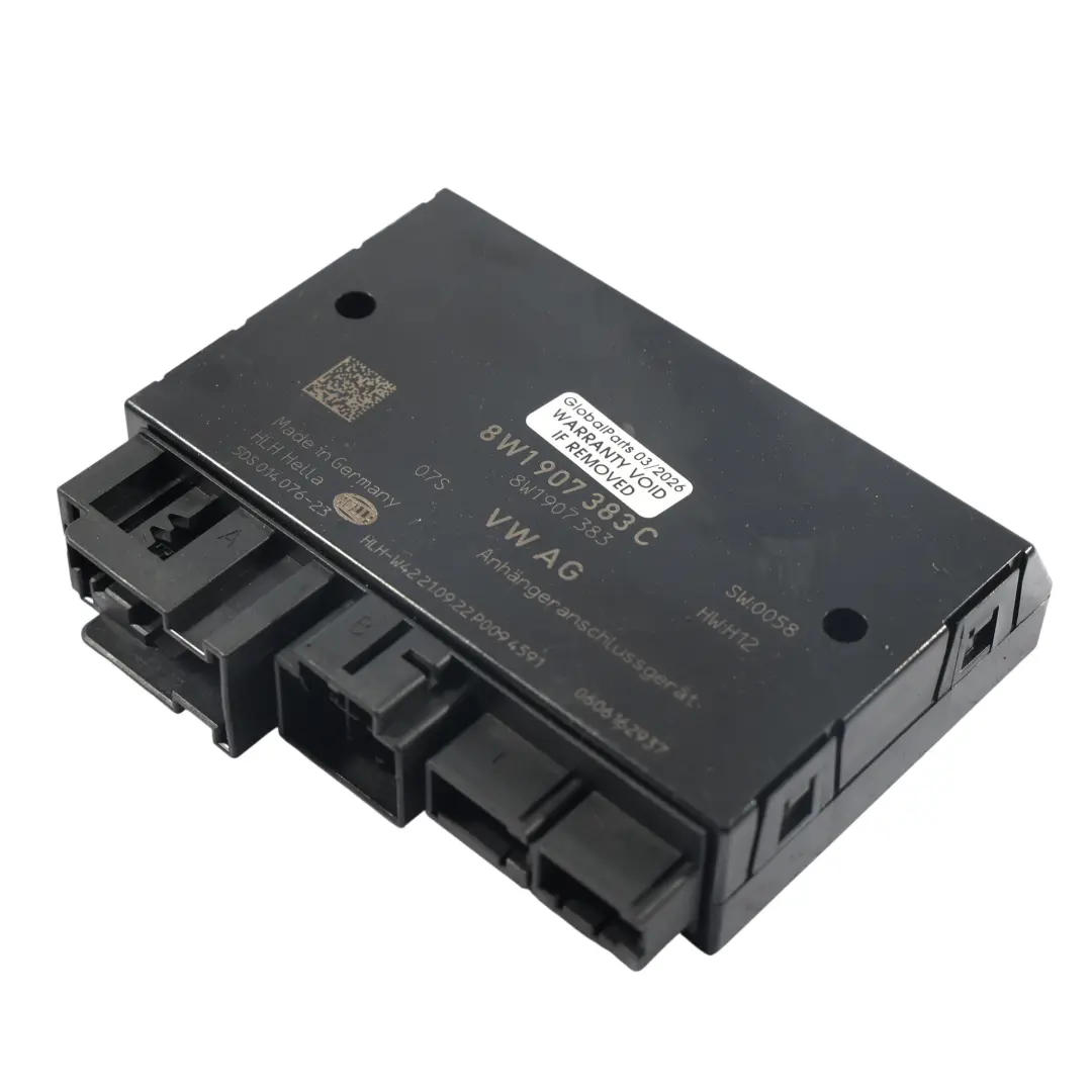 Audi A4 B9 Q5 FY Trailer Tow Bar Hitch Control Module ECU - SKU 8W1907383C - Part number 8W1907383C