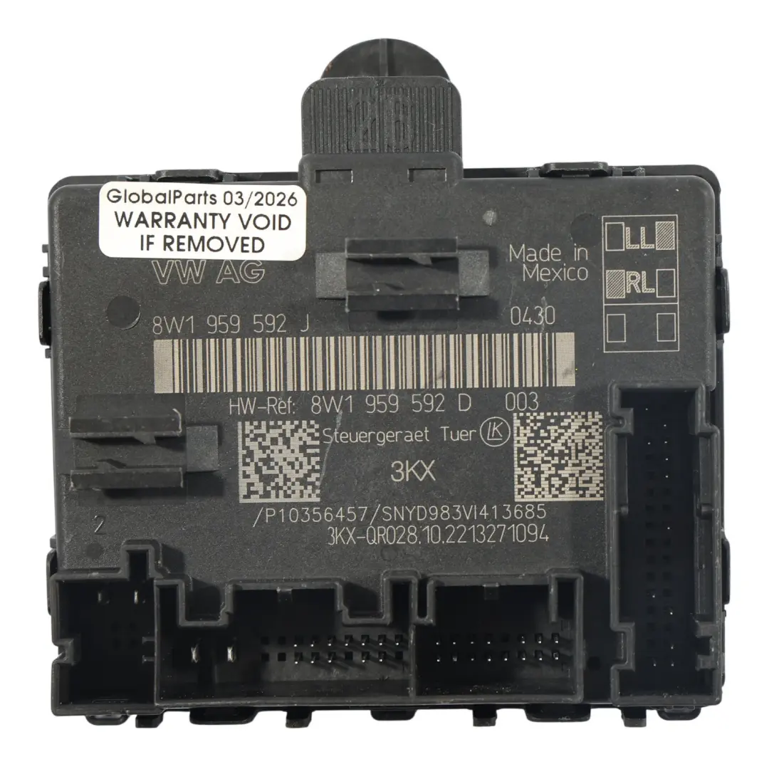 Türsteuergerät Vorne Beifahrerseite 8W1959592D für Audi Q5 FY mit Teilenummer 8W1959592J Audi Q5 FY Türsteuergerät Vorne Beifahrerseite 8W1959592D - SKU 8W1959592J - Teilenummer 8W1959592J