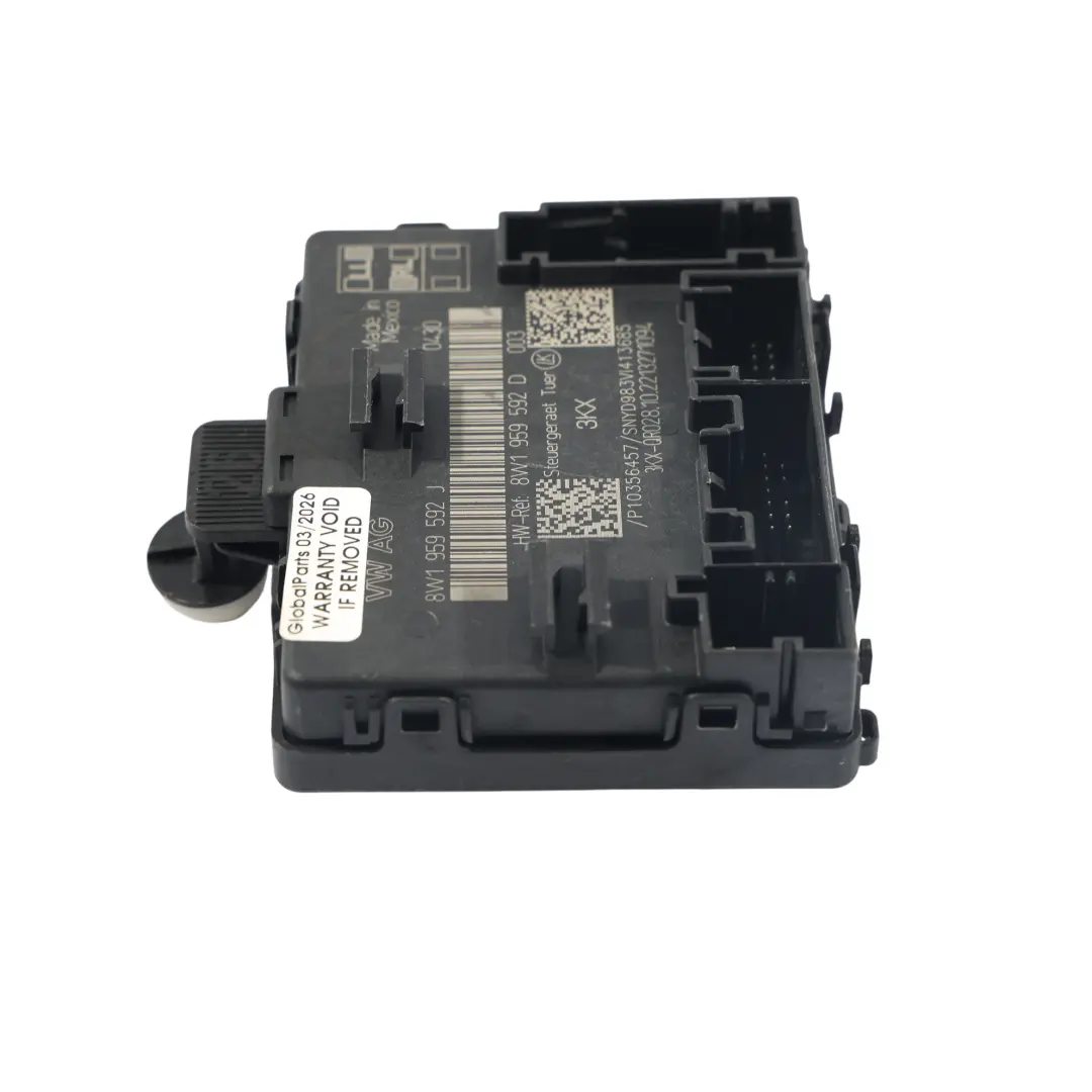 Centralina Controllo Porta Anteriore Passeggero per Audi Q5 FY con numero di parte 8W1959592J Audi Q5 FY Centralina Controllo Porta Anteriore Passeggero - SKU 8W1959592J - Numero di parte 8W1959592J
