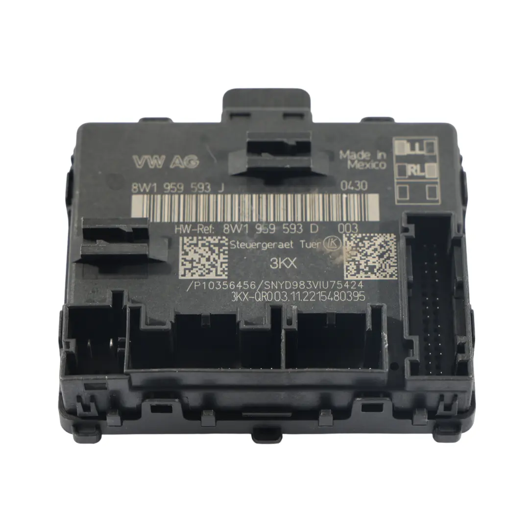 Door Control Module Unit ECU Front Driver's Side to Audi Q5 FY with Part number 8W1959593J Audi Q5 FY Door Control Module Unit ECU Front Driver's Side - SKU 8W1959593J - Part number 8W1959593J