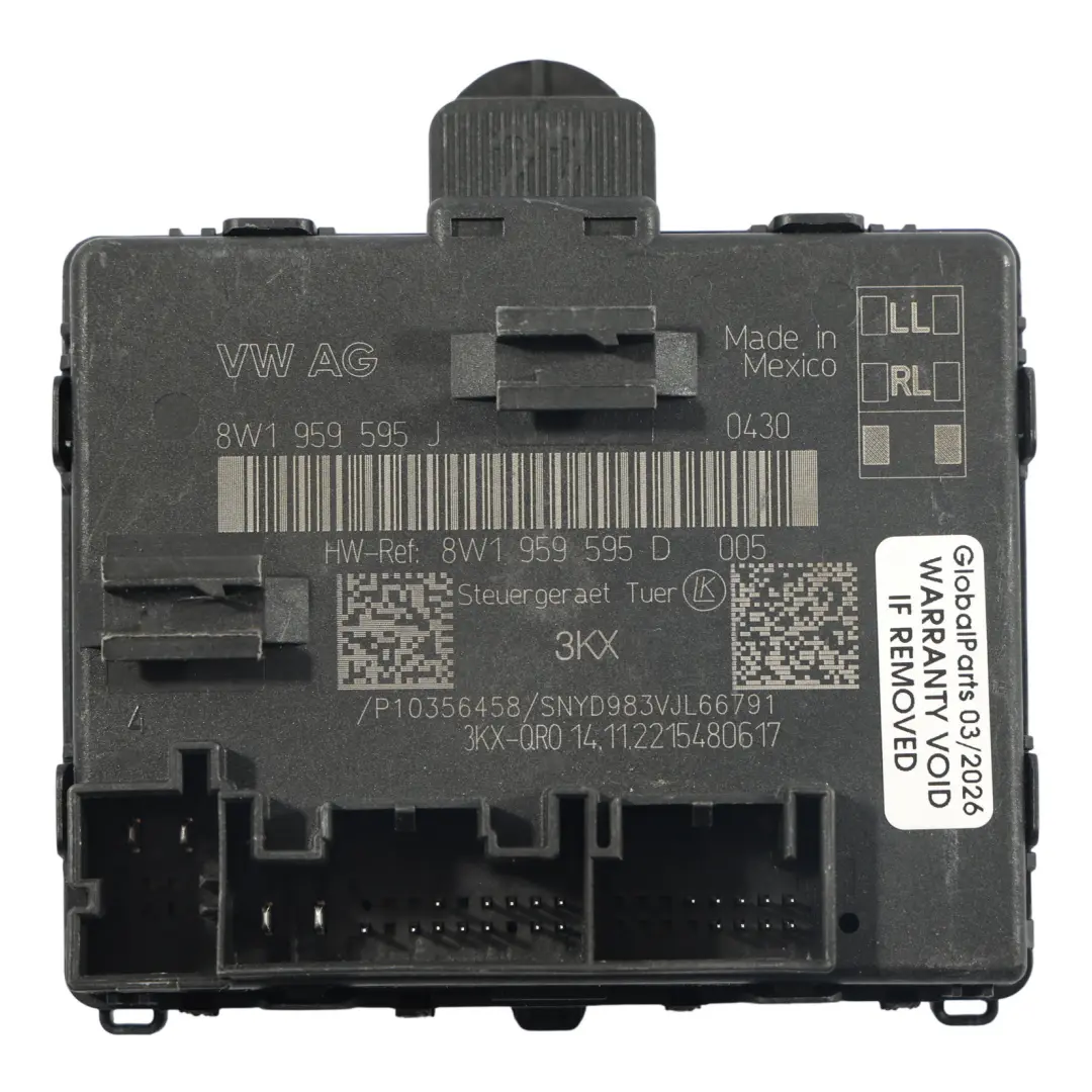 Modulo Controllo Porta ECU Sinistro Destro per Audi Q5 FY con numero di parte 8W1959595J Audi Q5 FY Modulo Controllo Porta ECU Sinistro Destro - SKU 8W1959595J - Numero di parte 8W1959595J