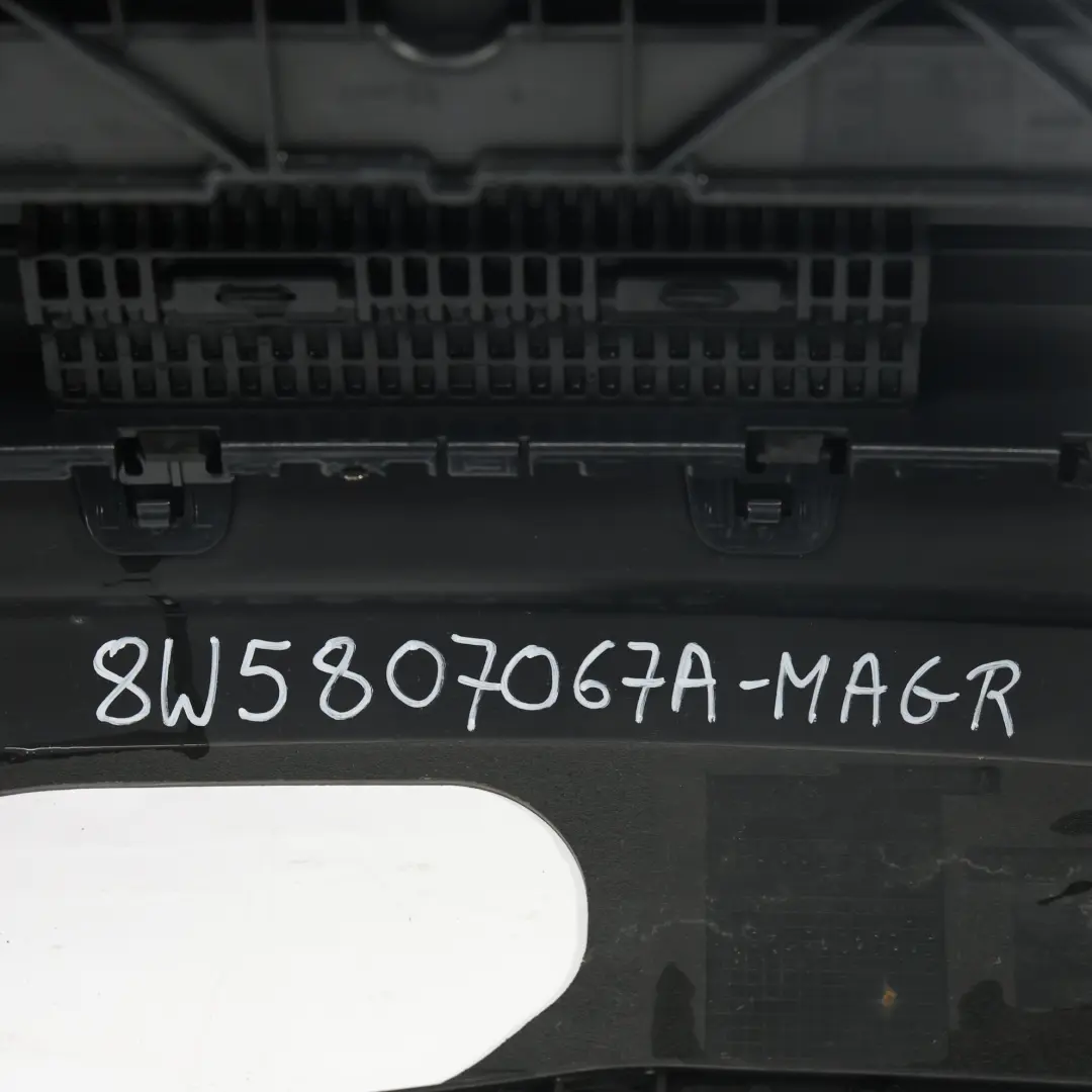 Bumper Trim Panel Covering Manhattan Grey Metallic - X7L to Audi A4 B9 Saloon Rear with Part number 8W5807067A Audi A4 B9 Saloon Rear Bumper Trim Panel Covering Manhattan Grey Metallic - X7L - SKU 8W5807067A-MAGR - Part number 8W5807067A