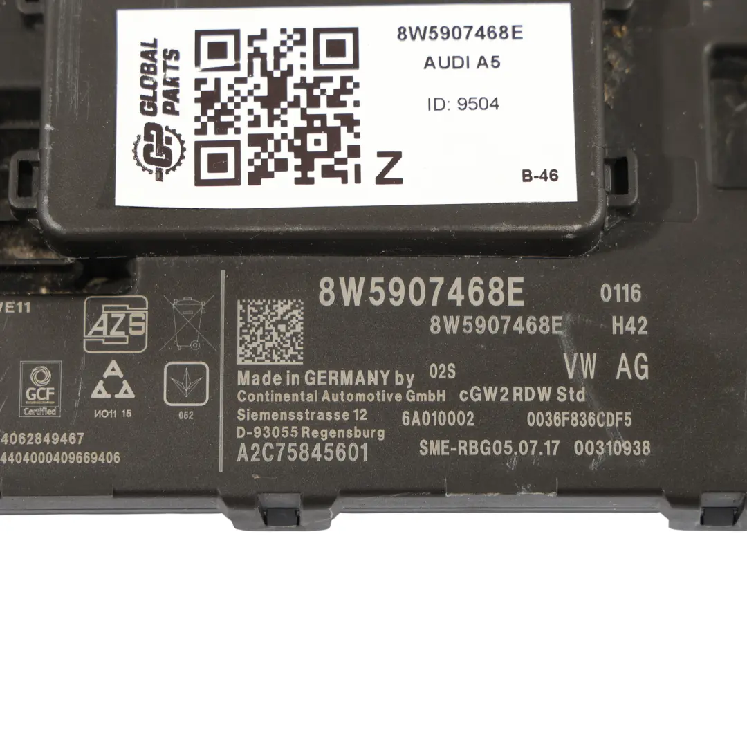 Audi A4 B9 A5 F5 Q7 4M Centralina Gateway Modulo ECU - SKU 8W5907468E - Numero di parte 8W5907468E