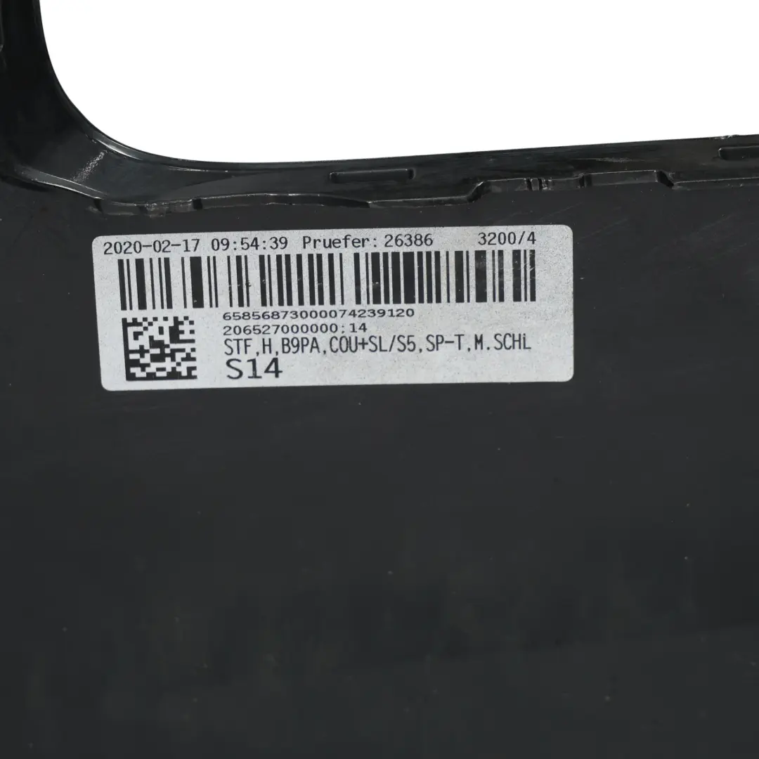 Bumper S-Line Trim Panel Covering Mythical Black Metallic - Y9T to Audi A5 F5 Rear with Part number 8W6807067AF Audi A5 F5 Rear Bumper S-Line Trim Panel Covering Mythical Black Metallic - Y9T - SKU 8W6807067AF-MYB - Part number 8W6807067AF