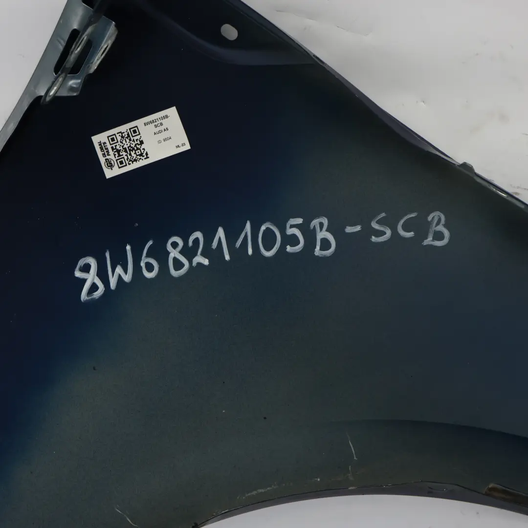 Audi A5 S5 F5 Parafango Anteriore Sinistro Scuba Blue Blu Metallizzato X5Q - SKU 8W6821105B-SCB - Numero di parte 8W6821105B