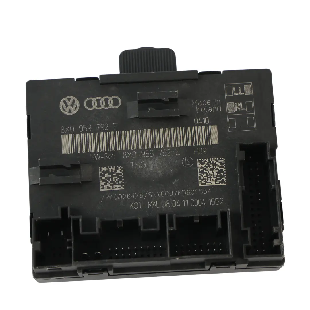Skoda Superb Mk2 B6 Module Contrôle Porte ECU Avant Gauche - SKU 8X0959792E - Numéro de pièce 8X0959792E