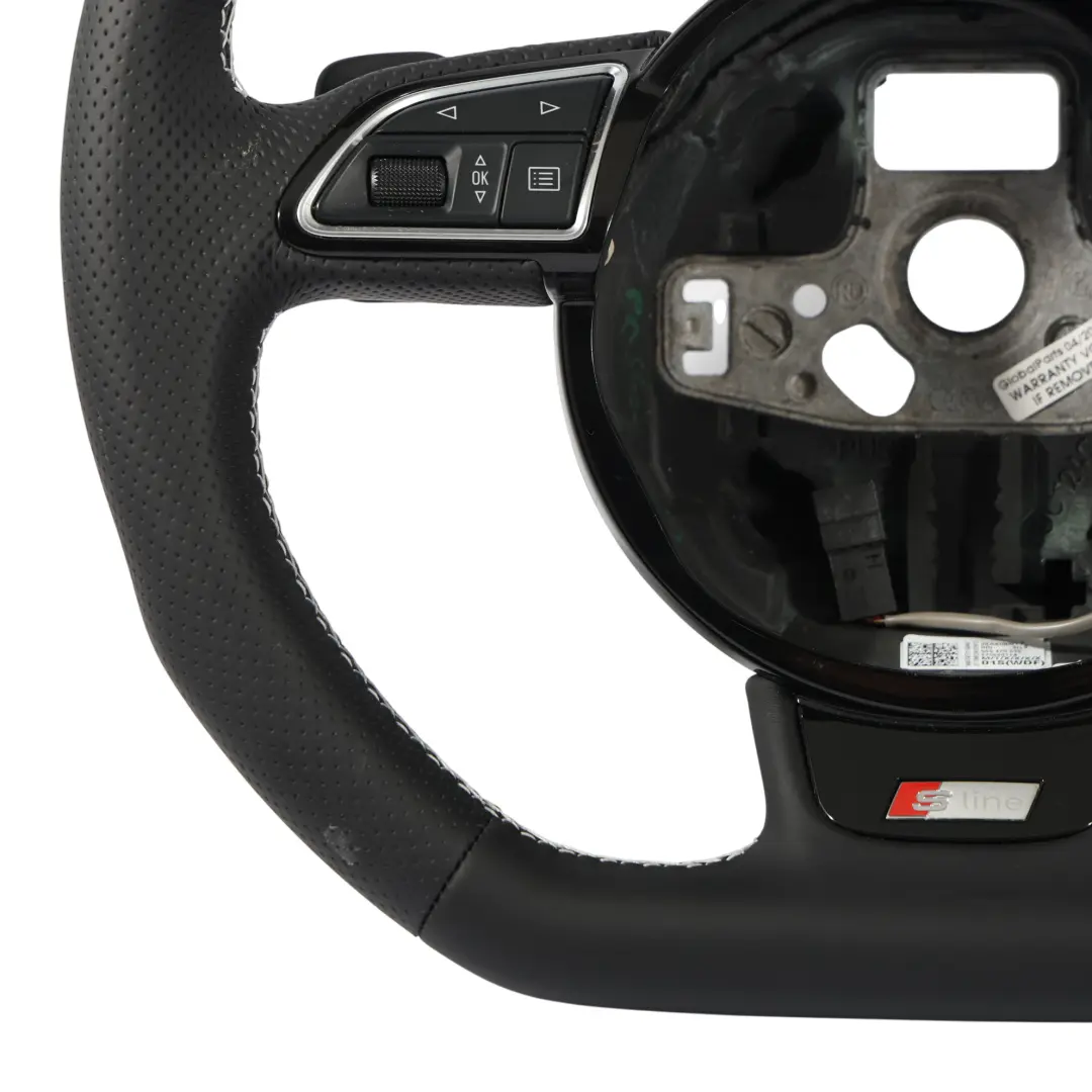 NUOVO Volante in Pelle Nera Fondo Piatto per Audi A6 C7 S-Line con numero di parte 8XA419091F Audi A6 C7 S-Line NUOVO Volante in Pelle Nera Fondo Piatto - SKU 8XA419091F-1 - Numero di parte 8XA419091F
