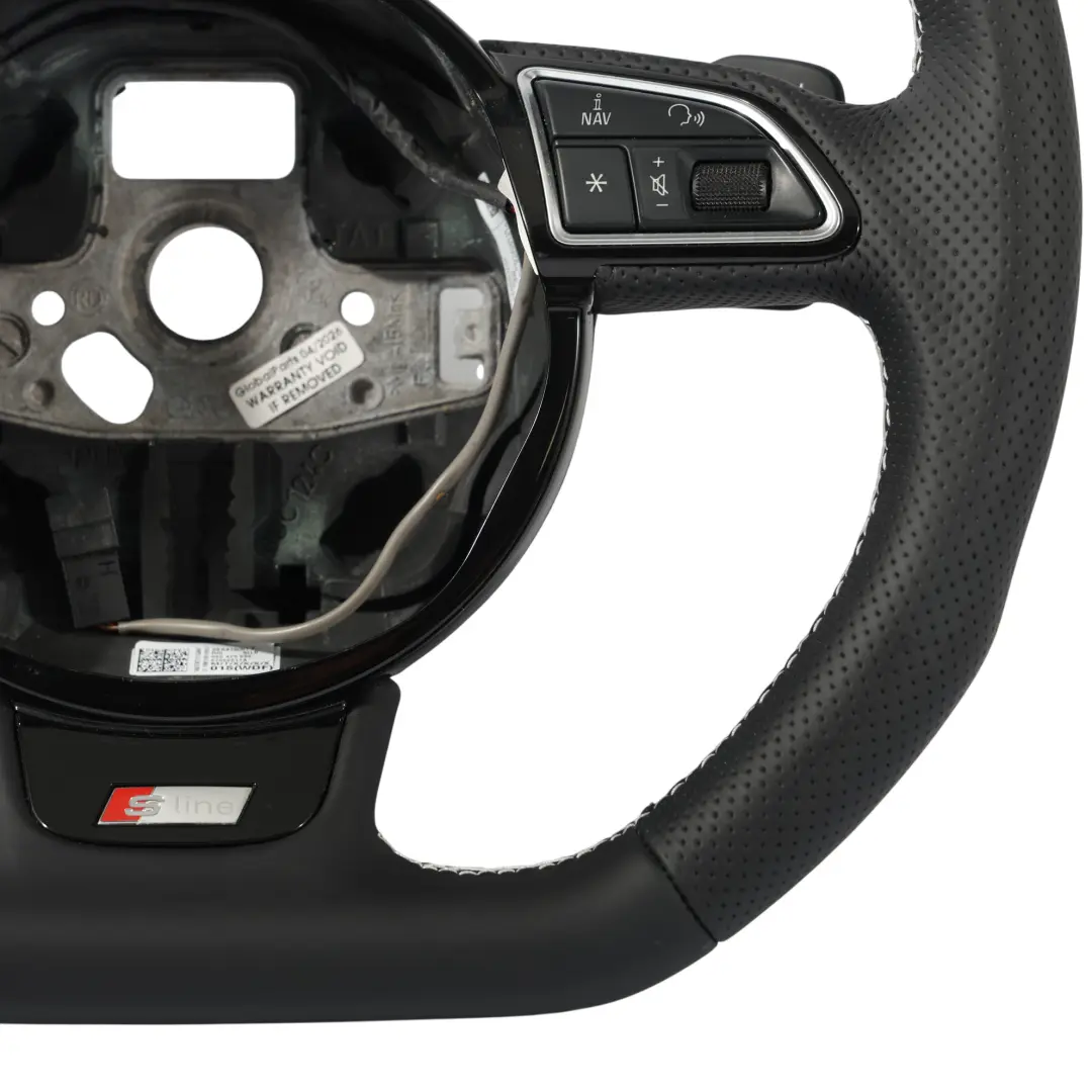 NUOVO Volante in Pelle Nera Fondo Piatto per Audi A6 C7 S-Line con numero di parte 8XA419091F Audi A6 C7 S-Line NUOVO Volante in Pelle Nera Fondo Piatto - SKU 8XA419091F-1 - Numero di parte 8XA419091F