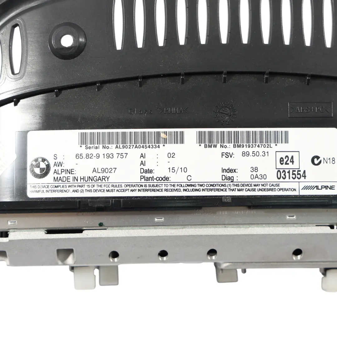 BMW E60 E63 E91 E92 Écran Moniteur Navigation Bord 8,8" - SKU 9193757 - Numéro de pièce 9193757