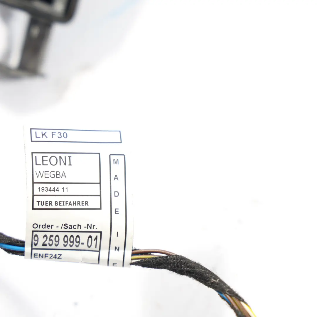 BMW F30 Wiązka Przewodów Drzwi Przód Przednia Strona Pasażera - SKU 9259999 - Numer Części 9259761