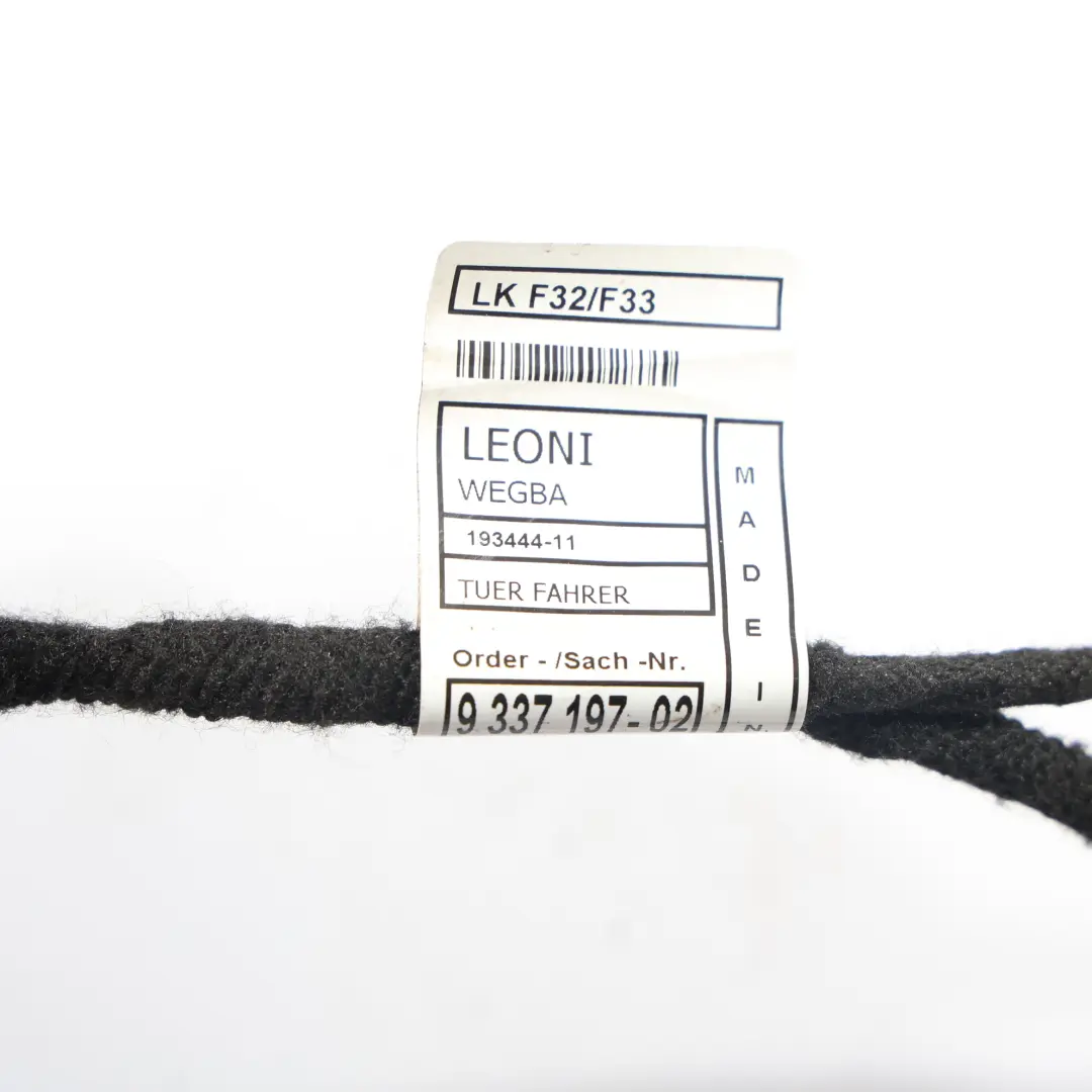Door Wiring Loom Harness Front Driver's Side to BMW F32 F32 LCI F33 F82 M4 with Part number 9337197 BMW F32 F32 LCI F33 F82 M4 Door Wiring Loom Harness Front Driver's Side - SKU 9337197 - Part number 9337197