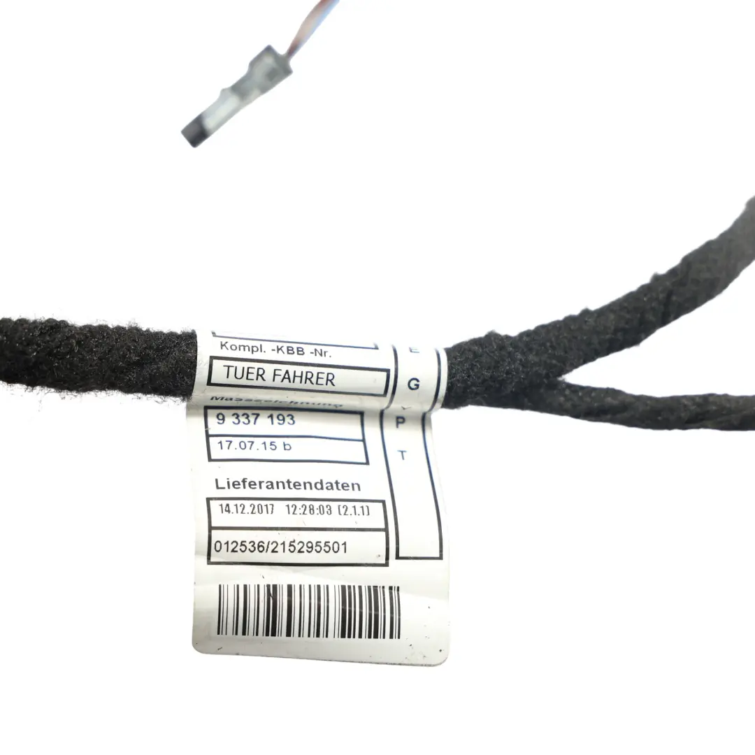 Door Wiring Loom Harness Front Driver's Side to BMW F32 F32 LCI F33 F82 M4 with Part number 9337197 BMW F32 F32 LCI F33 F82 M4 Door Wiring Loom Harness Front Driver's Side - SKU 9337197 - Part number 9337197